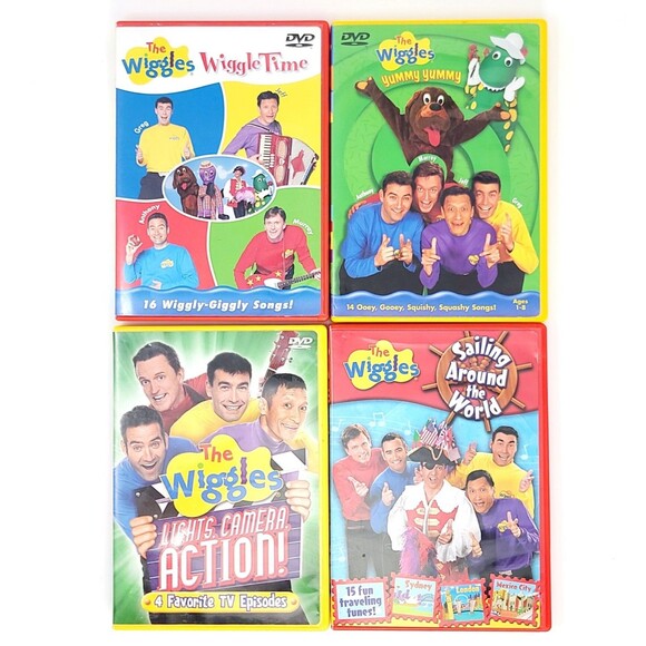 Other - VALUE BUNDLE: 4 Wiggles DVDs Lights Camera Action Yummy Sailing World TESTED